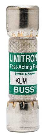 EATON BUSSMANN Midget Fuse, KLM Series, Fast-Acting, 0.10A, 600V AC, Non-Indicating KLM-1/10