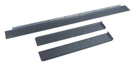 Zoro Select Side/Back Rail Kit, 60W x 30D x 3H, Gray 5W676