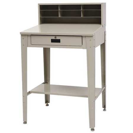 Zoro Select Shop Desk, 34 x 55-1/2 x 30-1/4 In, Beige 4TX91