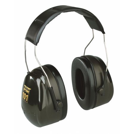 3M Peltor Behind-the-Neck Ear Muffs, 26 dB, Peltor Optime 101, Black/Green H7B