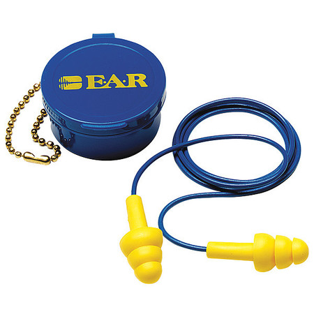 3M E-A-R UltraFit Reusable Corded Ear Plugs, Flanged Shape, NRR 25 dB, Plastic Case, 1 Pair 340-4002