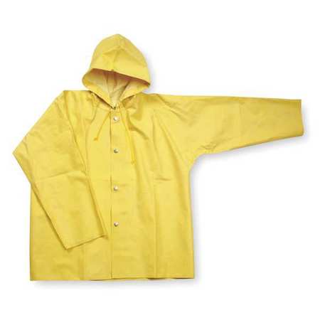 CONDOR Rain Jacket with Hood, Yellow, L 4T234
