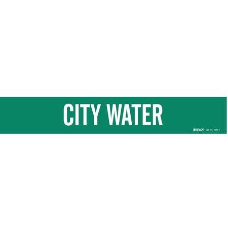 BRADY Pipe Markr, City Water, Gn, 2-1/2to7-7/8 In, 7054-1 7054-1