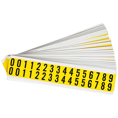 BRADY Numbers Label Kit, 0 Thru 9, 25 Cards, PK25 3420-# KIT