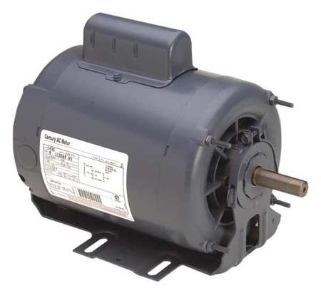 CENTURY Capacitor-Start Belt Drive Motor, 3/4, 1/5 HP, 56 Frame, 115V AC Voltage, 1,725/1,140 Nameplate RPM C533