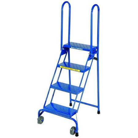 Ballymore 60 in H Steel Folding Rolling Ladder, 4 Steps, 350 lb Load Capacity LS4247