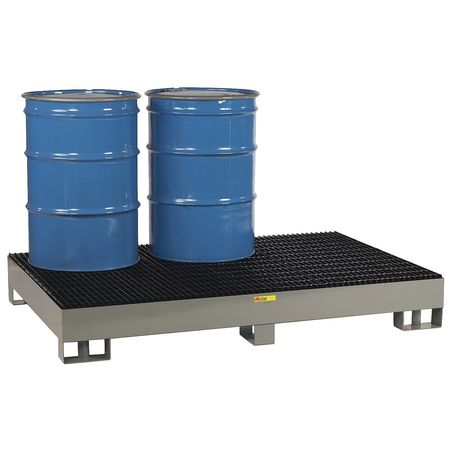 LITTLE GIANT Forkliftable Drum Spill Containment Platform, 99 gal Spill Capacity, 6 Drum, 6000 lb., Steel SST-5176