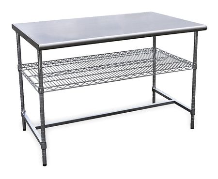 ZORO SELECT Fixed Work Table, SS, 60" W, 30" D 4UEN1
