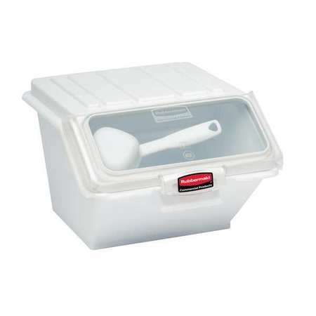 RUBBERMAID COMMERCIAL Storage Bin, Includes 1/2 Cup Scoop FG9G6000WHT