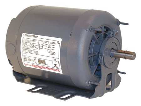 CENTURY Split-Phase Belt Drive Motor, 1/3, 1/11 HP, 56 Frame, 115V AC Voltage, 1,725/1,140 Nameplate RPM F390