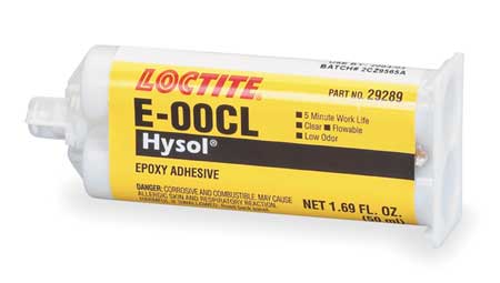 LOCTITE Epoxy Adhesive, E-00CL Series, Gray, Pail, 1:01 Mix Ratio, 15 min Functional Cure 237095