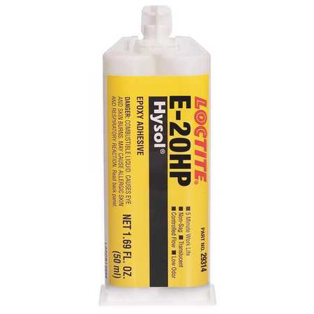 Loctite Epoxy Adhesive, E-20HP Series, Tan, Syringe, 2:01 Mix Ratio, 2 hr Functional Cure 237107