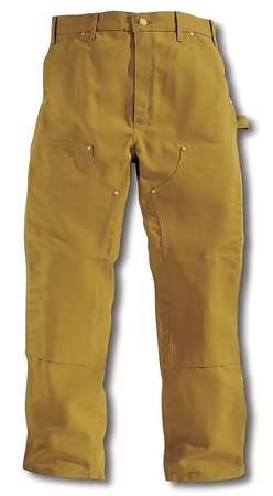 Carhartt Double Front Work Pants, Brown, Size 32x32 B01 BRN 32 32