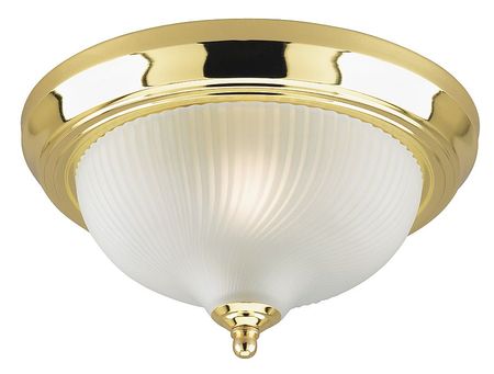 Lumapro Light Fixture, Polished Brass Housing 4UZJ9