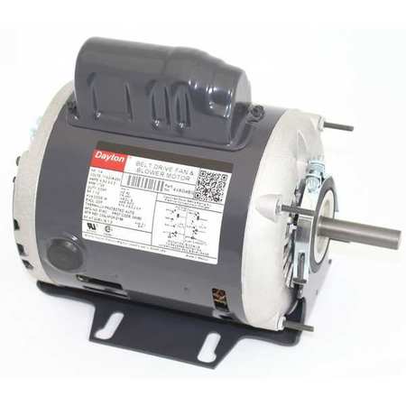 DAYTON Capacitor-Start Belt Drive Motor, 1/4 HP, 48Y Frame, 115/208-230V AC Voltage, 1,725 Nameplate RPM 4VAG4BG