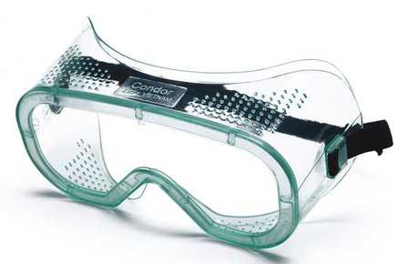 CONDOR Impact Resistant Safety Goggles, Clear Scratch-Resistant Lens, Platoon Series 4VCF5