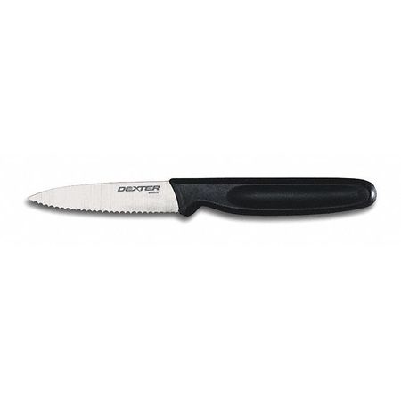 Dexter Russell Paring Knife, 3 1/4 In, Scalloped, Black 31437