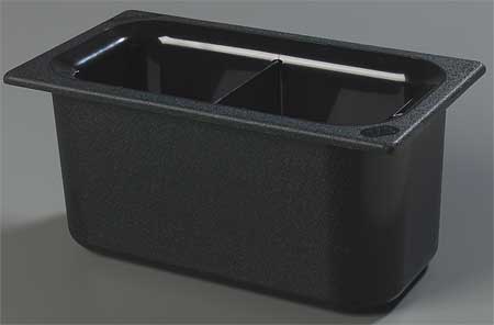 CARLISLE FOODSERVICE Third Size Food Pan, 3.4 Qt Cap, Black CM110303