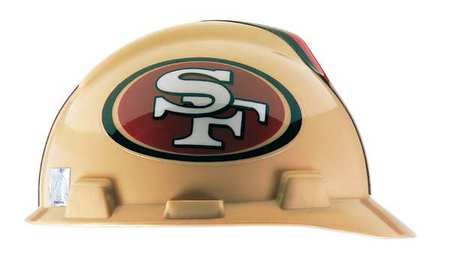 Msa Safety Front Brim NFL Hard Hat, Type 1, Class E, One-Touch (4-Point), Brown 818409