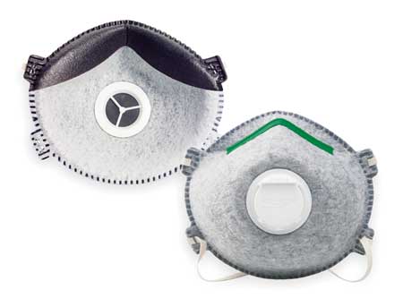 HONEYWELL NORTH N95 Disposable Respirator w/ Valve, M/L, Gray, PK10 14110400