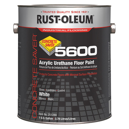 Rust-Oleum 1 gal Floor Paint, High Gloss Finish, White, Water Base 251289