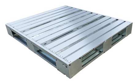 ZORO SELECT Galvanized steel Pallet, 48 in L, 40 in W, 5 3/8 in H 4VYH3