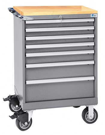 LISTA Mobile Service Bench, 165 lb., Light Gray HS0750-0701F-M/BB-BT