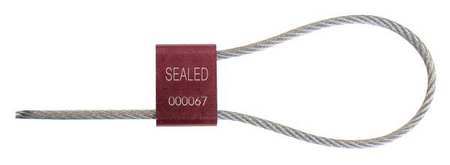 Tydenbrooks ISO 17712:2013 HS Cable Seal, 12" x 3/16", Laser Marked, Red, PK200 1061007