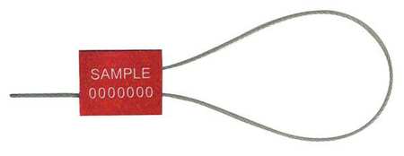 TYDENBROOKS Light Duty Cable Seal, 12" x 1/16", Red, PK200 1061003