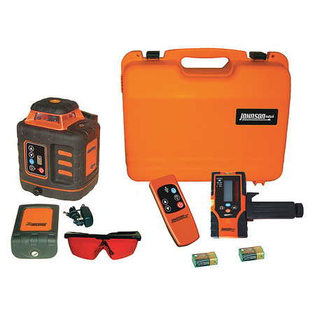 JOHNSON LEVEL & TOOL Rotary Laser Level, Int/Ext, Red, 2000 ft. 40-6532