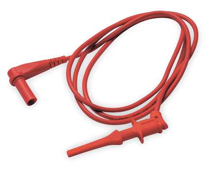 ZORO SELECT Hook Clip Test Leads, Length 40 In, Red 4WRD3