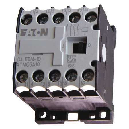 EATON Miniature IEC Magnetic Contactor, 3 Poles, 240 V AC, 6 A, Reversing: No XTMC6A10B