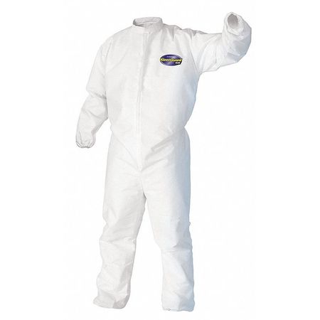 KLEENGUARD Disposable Coveralls, Xl, 25 PK, White, KleenGuard(TM) A30, Zipper 46004