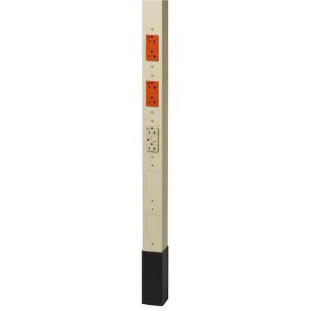 HUBBELL WIRING DEVICE-KELLEMS Alum Srvice Pole, Ivory, 10 ft. 2"L, 2.13"W HBLPP10SAI