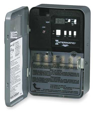 Intermatic Electrnic & Mech Water Heater Timer, DPST EH40