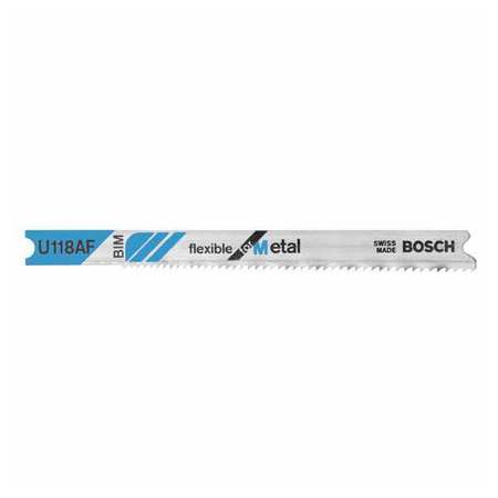 Bosch Jigsaw Blade, 2-3/4 In. L, U-Shank, PK5 U118AF