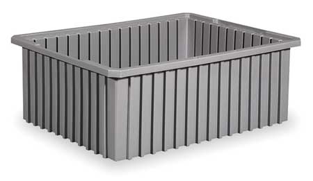 Akro-Mils Divider Box, Gray, Industrial Grade Polymer, 22 3/8 in L, 17 3/8 in W, 8 in H 33-228
