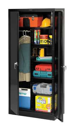 Tennsco 22 ga. Steel Storage Cabinet, 36 in W, 78 in H 1872 BLACK