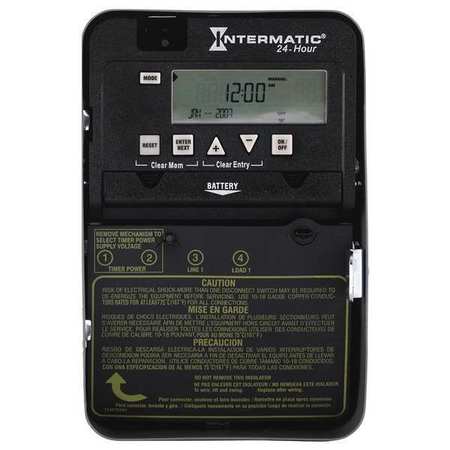 Intermatic Electronic Timer, 24 hr, SPST ET1105C
