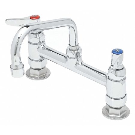 T&S BRASS Manual, 8" Mount, 2 Hole Low Arc Laundry Sink Faucet B-0222