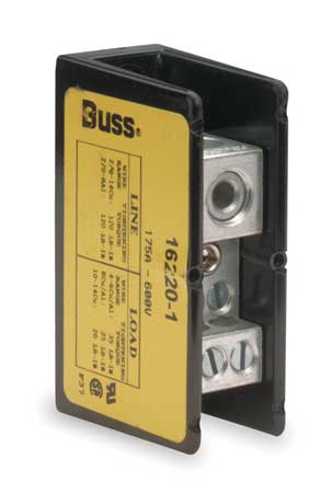 EATON BUSSMANN Min Pwr Dist Block, 175A, 1P, 1P Primary 16220-1