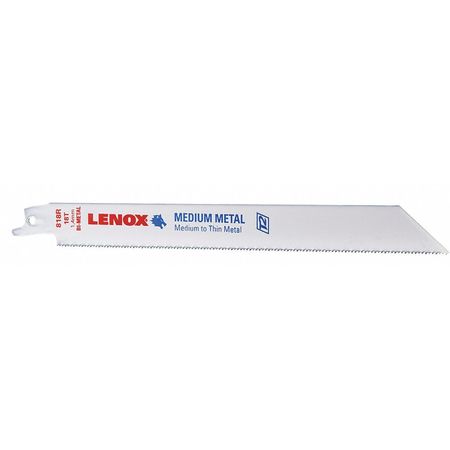 LENOX 8" L x 18 TPI Metal Cutting Bi-metal Reciprocating Saw Blade, 5 PK 20578818R