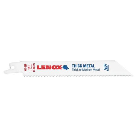 LENOX 6" L x 14 TPI Metal Cutting Bi-metal Reciprocating Saw Blade, 5 PK 20564614R