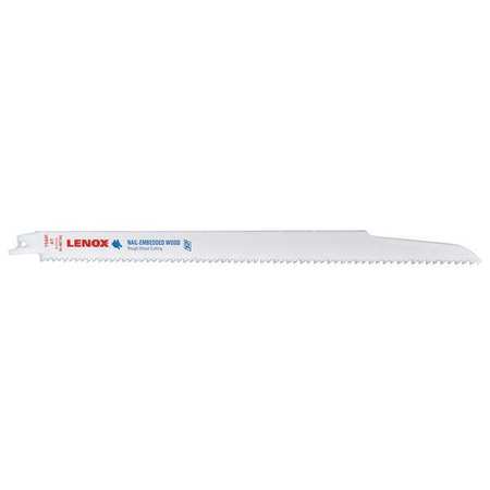 LENOX 12" L x Nail Embedded Wood Cutting Reciprocating Saw Blade 20585156R