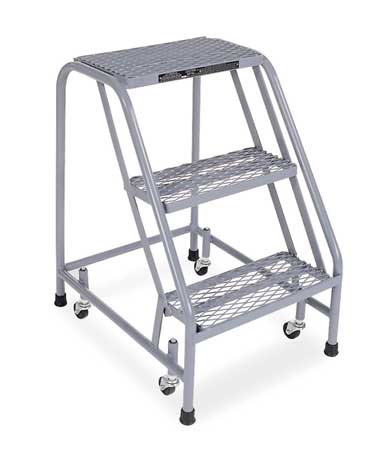 COTTERMAN 30 in H Stainless Steel Rolling Step, 3 Steps, 450 lb Load Capacity 1003N1820A1E10B3SSP1