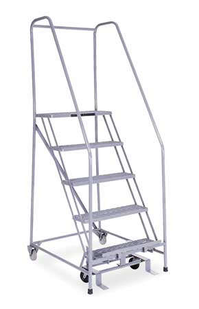 COTTERMAN 80 in H Steel Rolling Ladder, 5 Steps, 450 lb Load Capacity 1005R2630A1E10B4C1P6