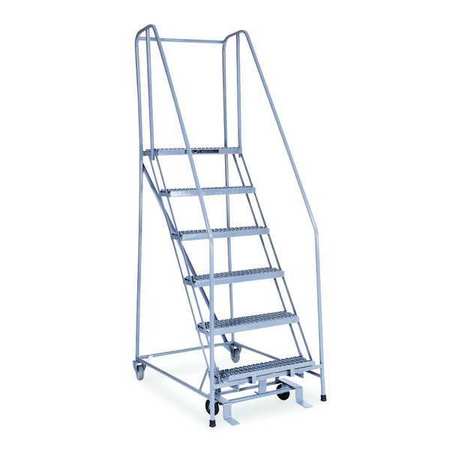 COTTERMAN 90 in H Stainless Steel Rolling Ladder, 6 Steps, 450 lb Load Capacity 1006R2630A3E10B4SSP6