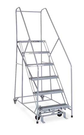 Cotterman 90 in H Steel Rolling Ladder, 6 Steps, 450 lb Load Capacity 1206R2630A3E12B4C1P6