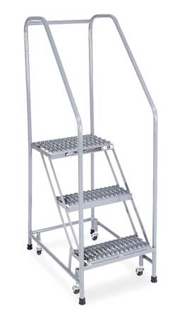 Cotterman 60 in H Steel Rolling Ladder, 3 Steps, 450 lb Load Capacity 1203R1820A3E12B3C1P6