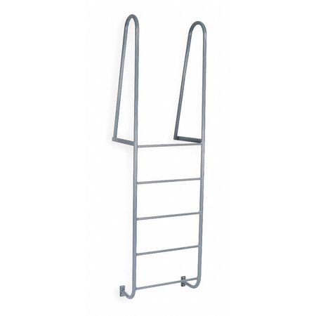 Cotterman 8 ft Fixed Ladder, Steel, 5 Steps, Forward Exit, Gray Powder Coated Finish, 300 lb Load Capacity D5WT C1 P6